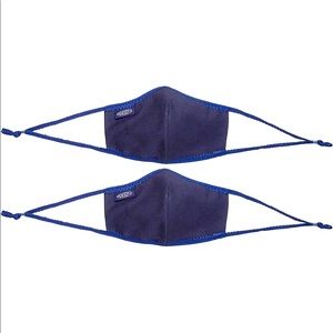 New set of 2 KEEN Together XS / S canvas navy blue face masks ties adjustable